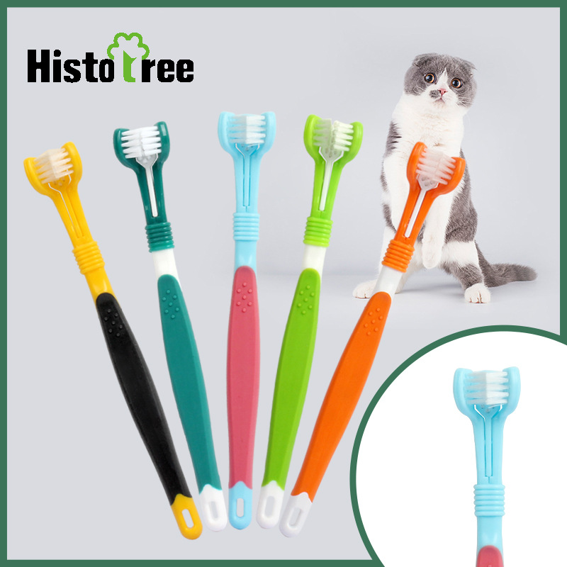 Histotree三頭牙刷狗狗綠色,桔色,墨綠,黃黑,紅藍