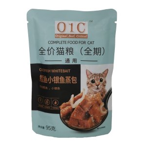 O1C全價(jià)貓糧鱈魚小銀魚蒸包（全期）