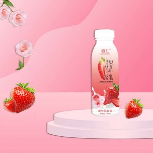 睿仕玫瑰風味+草莓果粒酸奶飲品