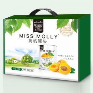 莫莉果園馬口鐵黃桃罐頭高檔禮盒