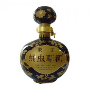 蒙正蛹蟲草酒景德鎮幽藍瓷瓶