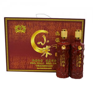 何小米酒純糧白紅色套盒