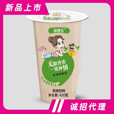 恩海添博樂抹茶奶茶風味飲料杯裝奶茶420克