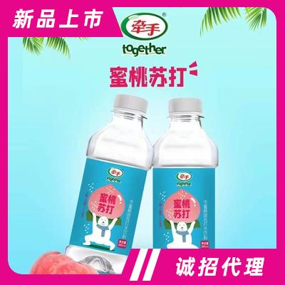 牽手水蜜桃味蘇打水飲料385ml