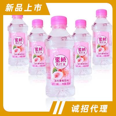 金登河無糖無氣蜜桃蘇打水果味飲料350ml瓶裝