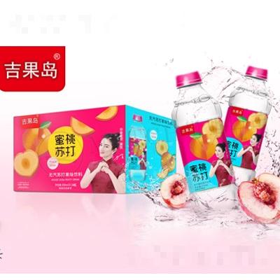 吉果島蜜桃蘇打無汽蘇打果味飲料350ml×24