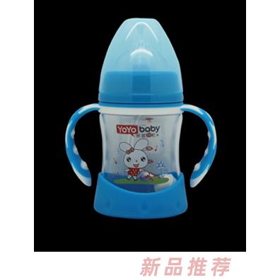 優優貝比150ml 寬口帶底墊晶鉆玻璃奶瓶