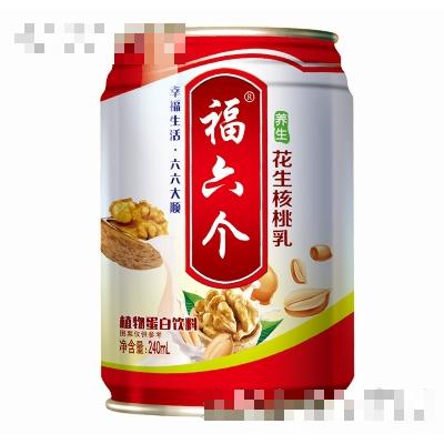 福六個(gè)240ml紅罐養(yǎng)生花生核桃乳