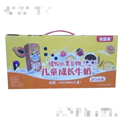貝因美繽紛水果谷物兒童成長牛奶