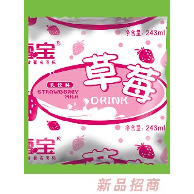 雪寶草莓乳飲料