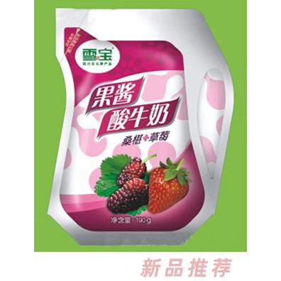 雪寶桑椹＋草莓果醬酸牛奶