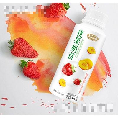 希爾漫優(yōu)果奶昔草莓+黃桃酸奶310ml