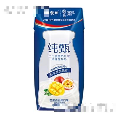 蒙牛純甄酸牛奶芒果百香果口味