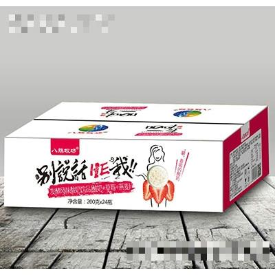 八旗牧場發酵風味酸奶200gx24瓶酸奶+草莓+燕麥