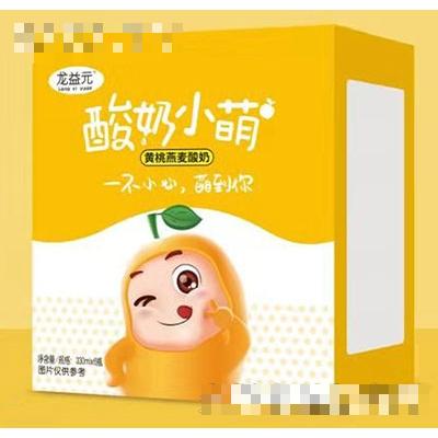 龍益元酸奶小萌黃桃燕麥酸奶330ml×6瓶