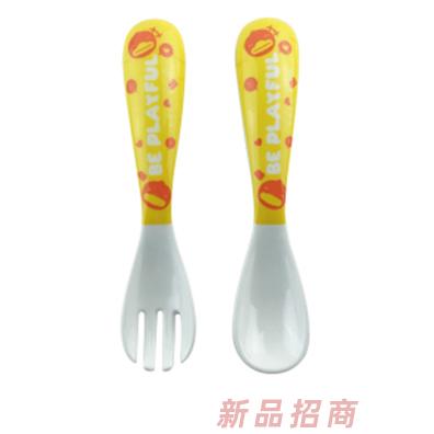 小黃鴨三格抗菌套裝黃色 叉勺