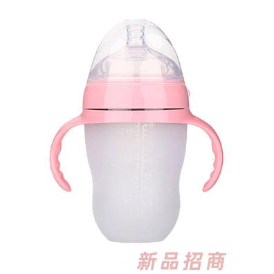 唯昵貝貝WA56超寬口硅膠奶瓶粉色250ml