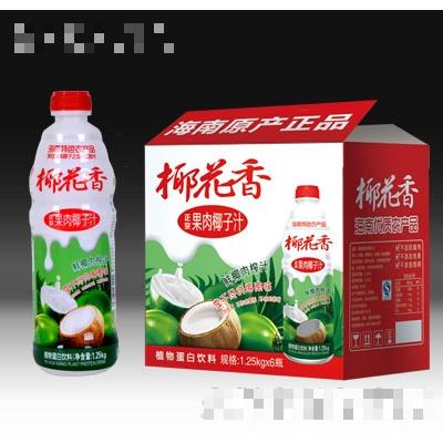 椰花香果肉椰子汁1.25kgx6瓶