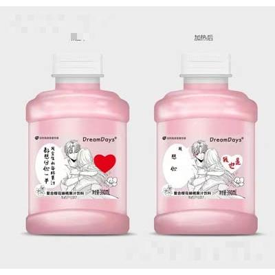 乳果復合櫻花味桃果汁飲料加熱有驚喜趣味果汁飲品招商代理390ml