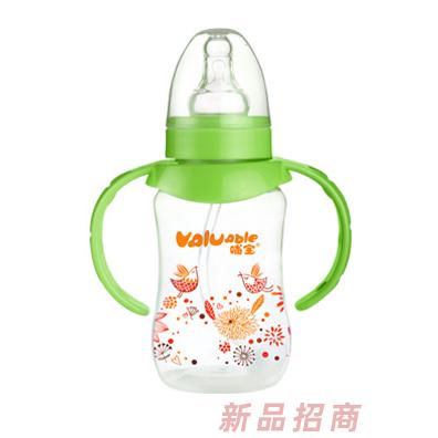 哺寶特寬口徑硅膠奶瓶-綠色
