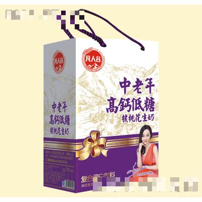 凡人谷中老年高鈣低糖核桃花生奶250mlx16盒