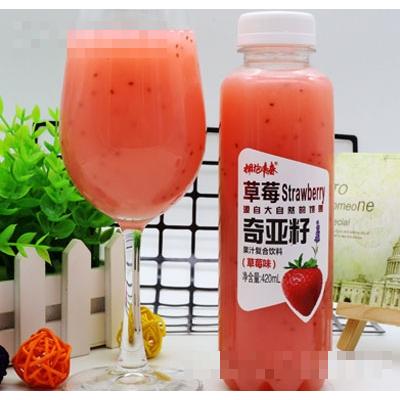 擁抱青春奇亞籽果汁復合飲料草莓味420ml（瓶裝）