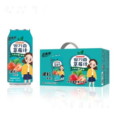 百果潮草莓果粒果汁飲品490mlX15