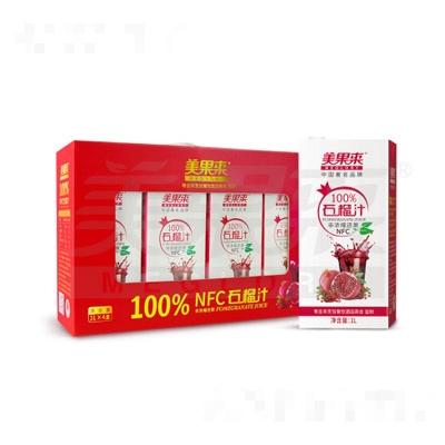 美果來100%NFC石榴汁1×1L×4盒