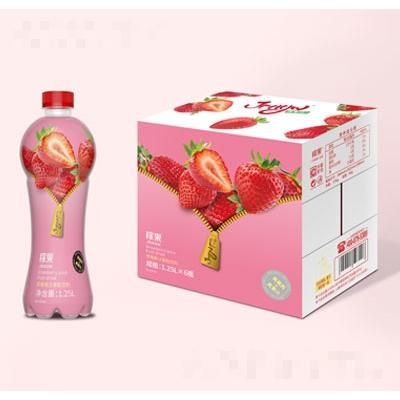 稼果草莓果汁果粒飲料1.25LX6