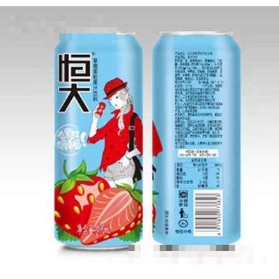 恒大草莓果粒果汁490ml