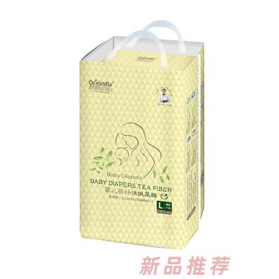 海洋寶貝嬰兒茶纖維紙尿褲L碼48片-中包