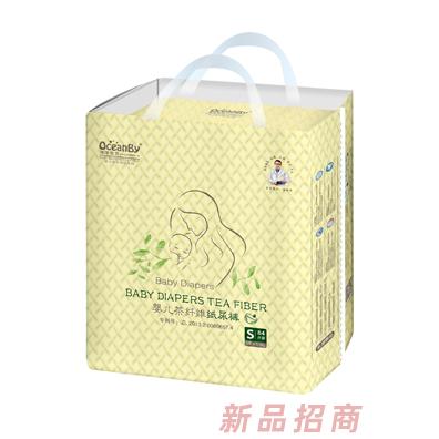 海洋寶貝嬰兒茶纖維紙尿褲S碼84片-大包