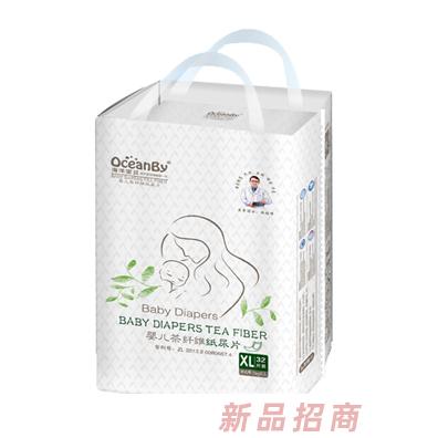 海洋寶貝嬰兒茶纖維紙尿片XL碼32片-中包