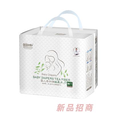 海洋寶貝嬰兒茶纖維紙尿片M碼80片-大包