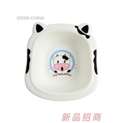 青蛙嘟迪可愛奶牛臉盆黑色（大號）