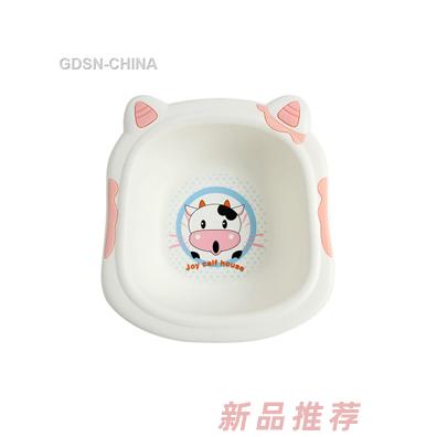 青蛙嘟迪可愛奶牛臉盆粉色（小號）