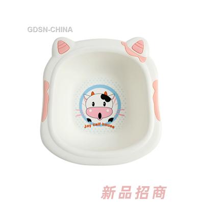 青蛙嘟迪可愛奶牛臉盆粉色（大號）