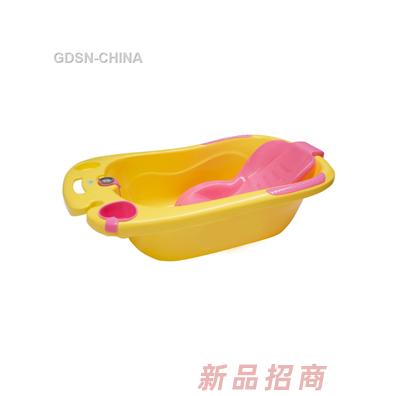 青蛙嘟迪心語測溫浴盆黃粉