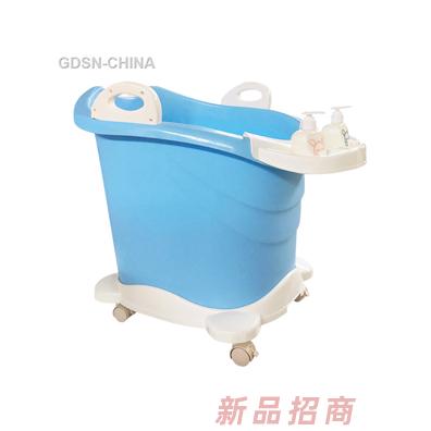 青蛙嘟迪立式滑輪浴桶藍色