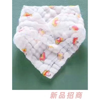 淘貝貓六層水洗紗布三角巾-紅色圖案