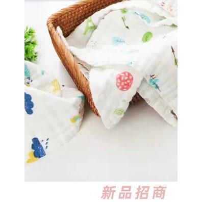 淘貝貓六層水洗紗布三角巾-彩色
