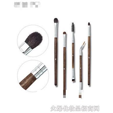 HUAMIANLI花面貍高品質實木柄動物毛5支化妝套刷