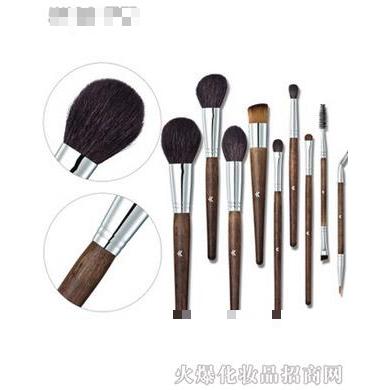 花面貍美妝彩妝高品質(zhì)實木柄動物毛10支化妝套刷