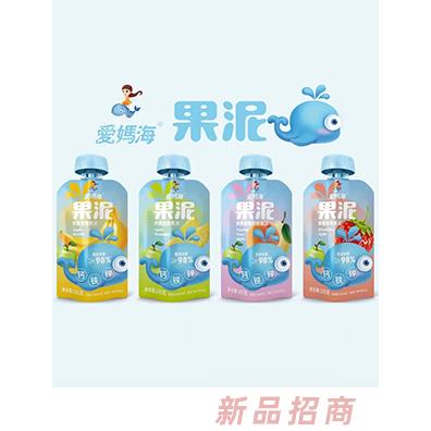 愛媽海果泥105克袋裝 黃桃雪梨蘋果香蕉菠蘿草莓吸吸袋果泥