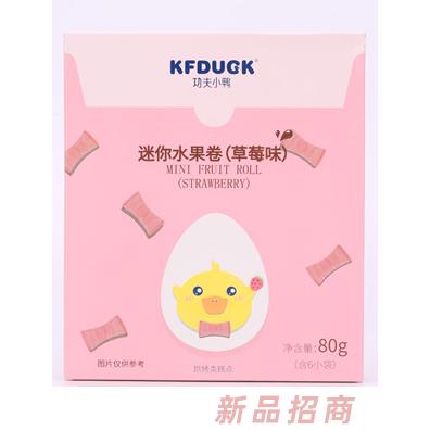 功夫小鴨迷你水果卷山楂酸奶草莓味多種口味水果條80g