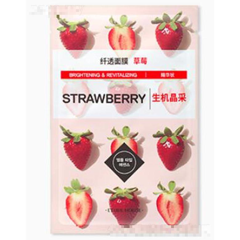 伊蒂之屋纖透舒潤面膜 草莓 輕薄無紡布