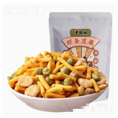 老街口烤肉味咪咪蝦條豆果230g堅果蠶豆零食休閑小吃