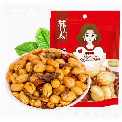 蘇太太花生麻辣小魚味花生米下酒菜75g超市裝零食小吃休閑花生仁
