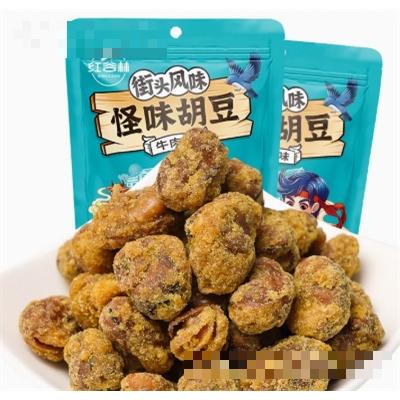 紅谷林牛肉味怪味胡豆炒貨蘭花豆干果干貨網紅小吃蠶豆休閑小零食