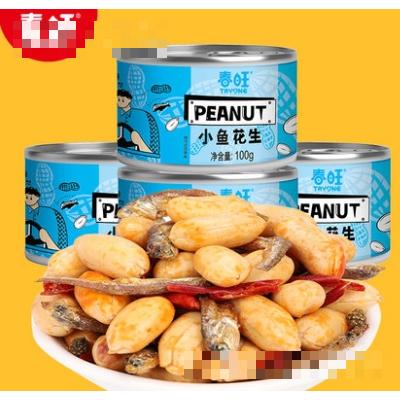 春旺小魚花生100克罐裝多味下酒菜山東特產